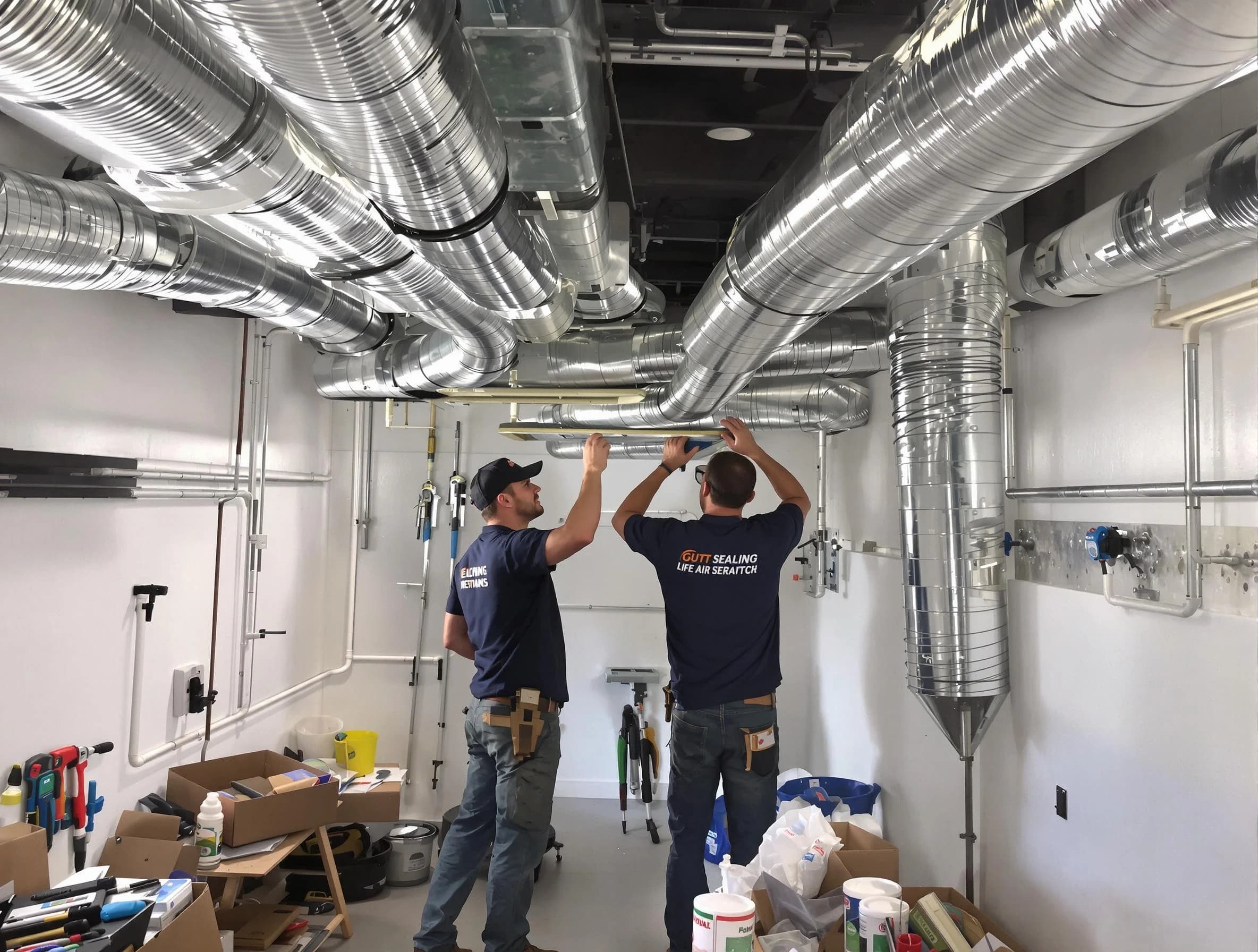 Lynn Air Duct Cleaning technician applying professional duct sealing solutions in Lynn