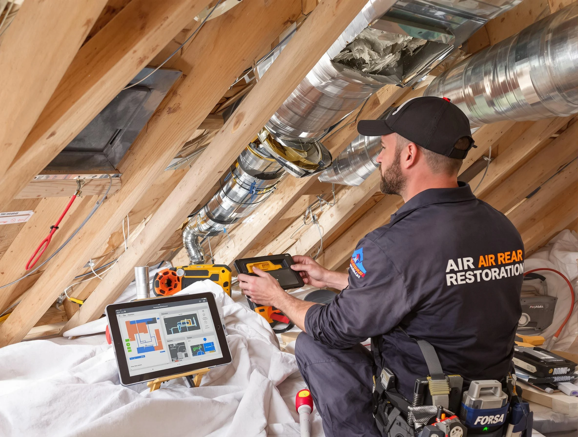 Lynn Air Duct Cleaning technician performing precise duct repair work in Lynn