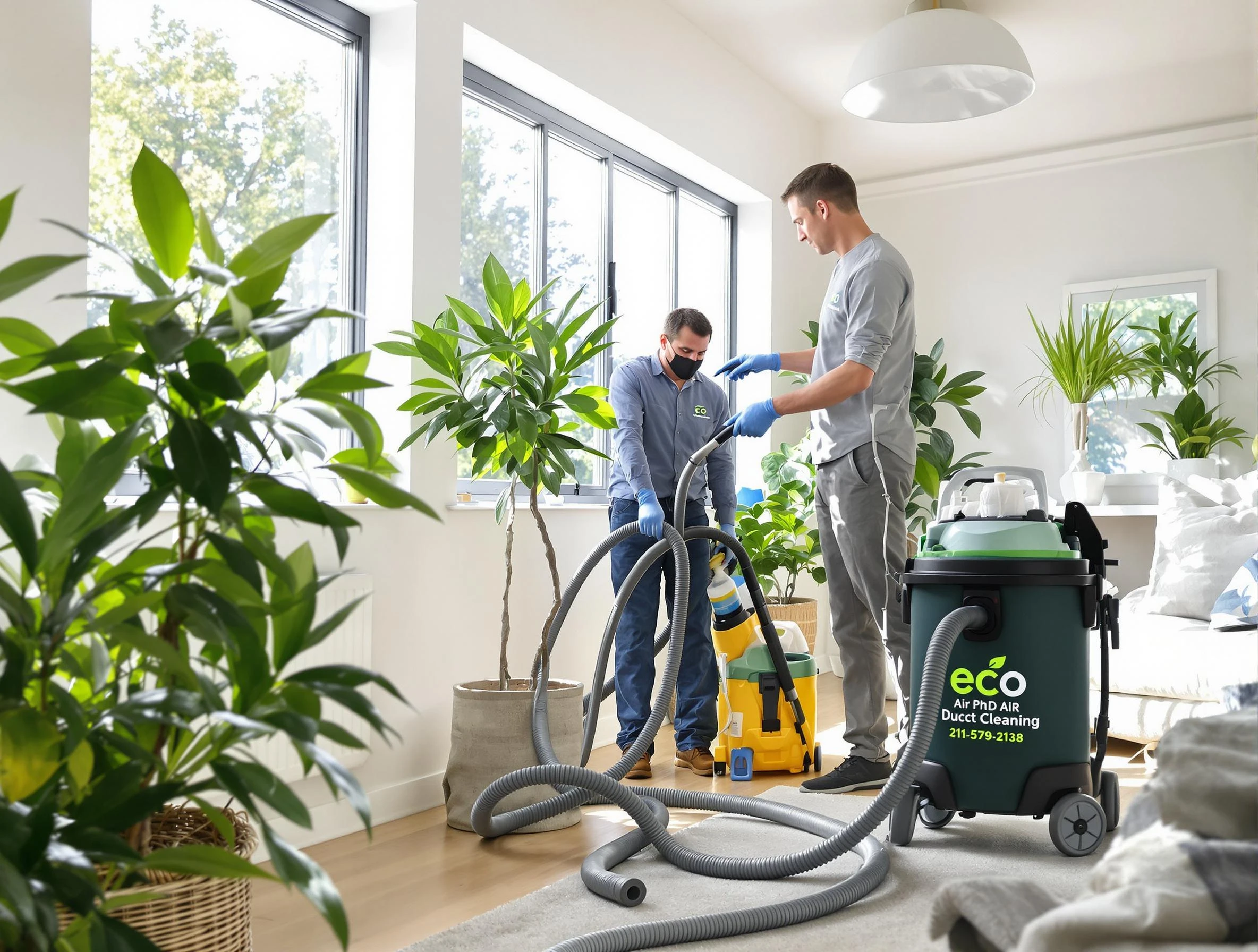 Lynn Air Duct Cleaning technician performing eco-friendly duct cleaning using sustainable methods in Lynn