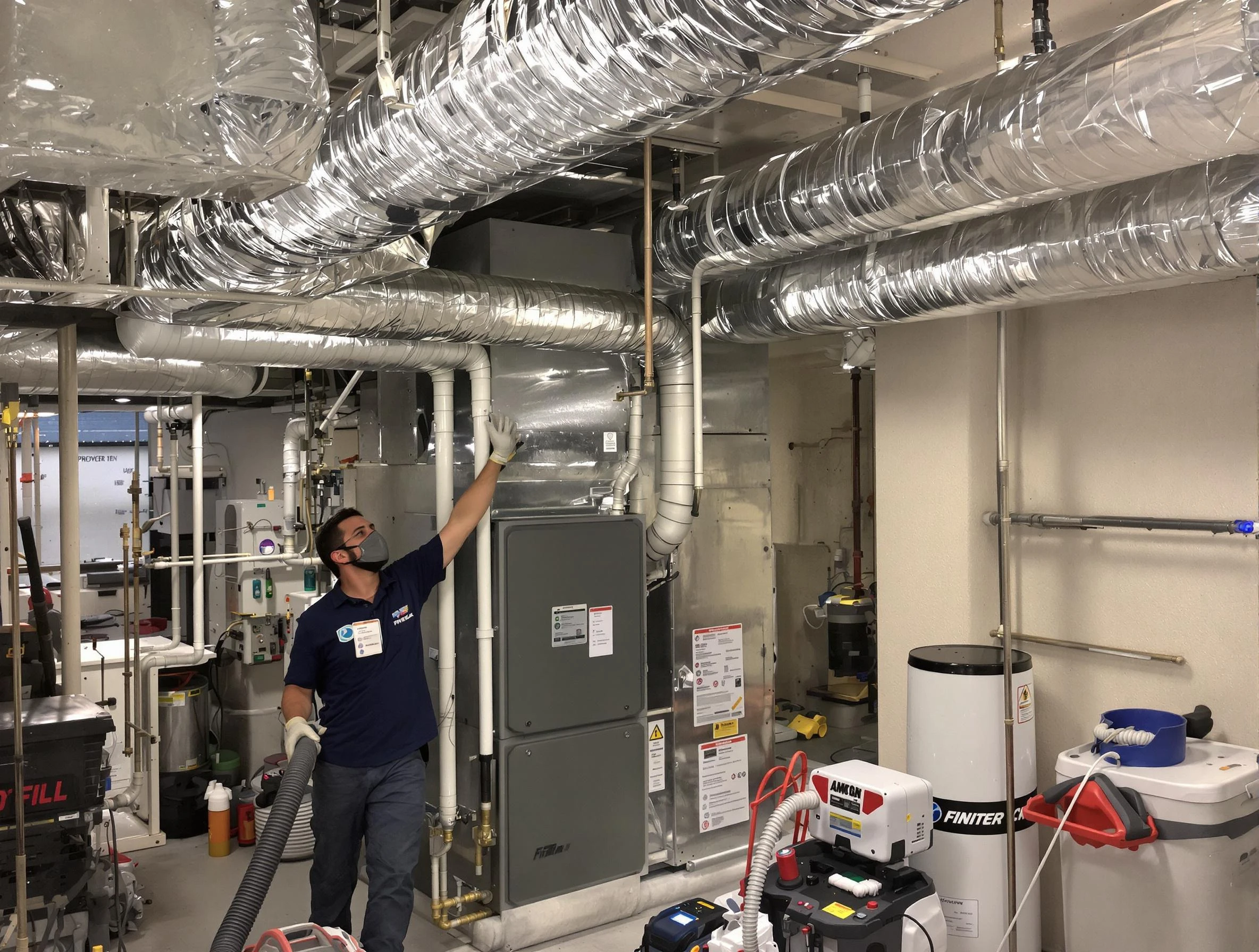 Lynn Air Duct Cleaning specialist performing thorough furnace duct cleaning in a Lynn residence