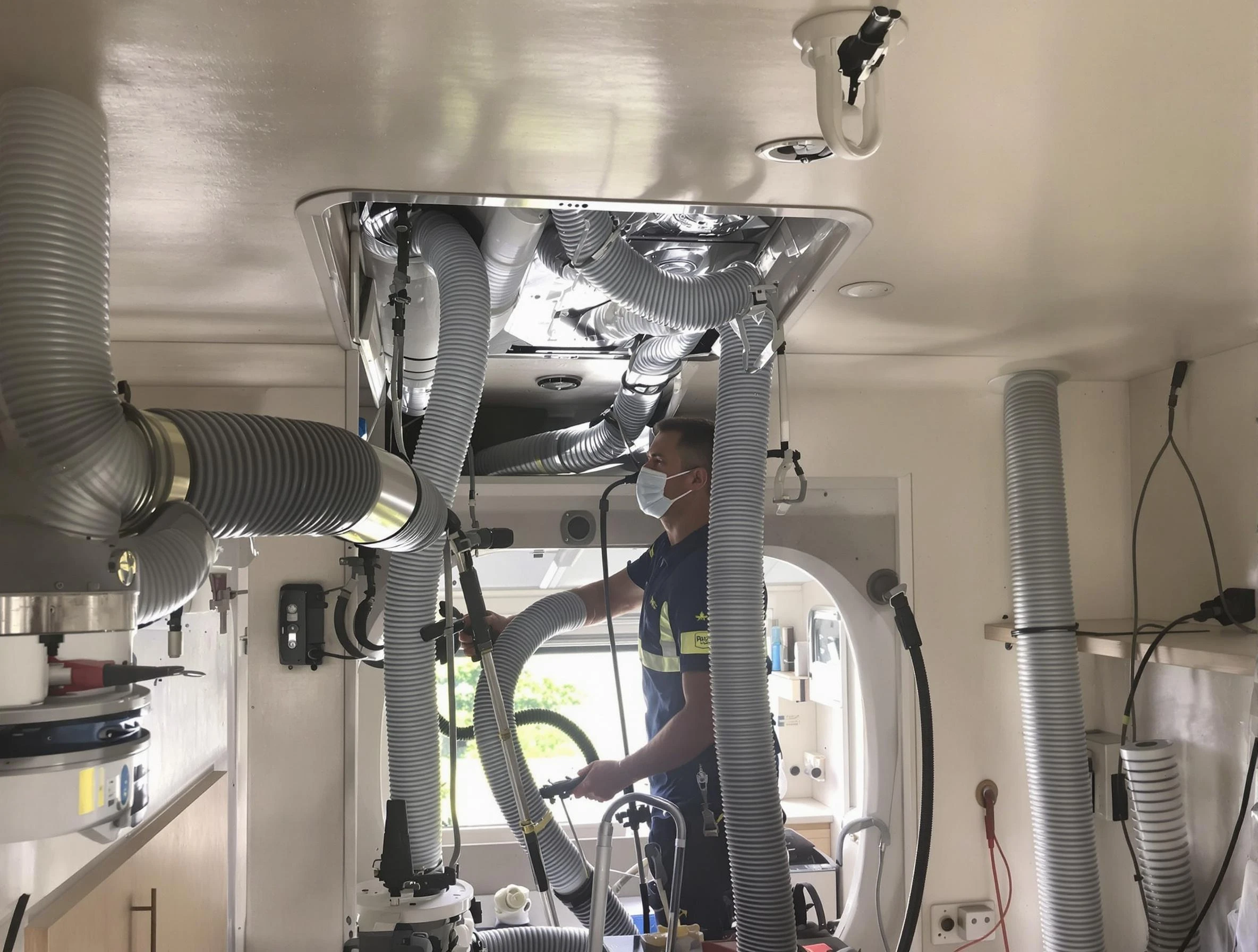 Lynn Air Duct Cleaning specialist performing precise mobile home duct cleaning in Lynn